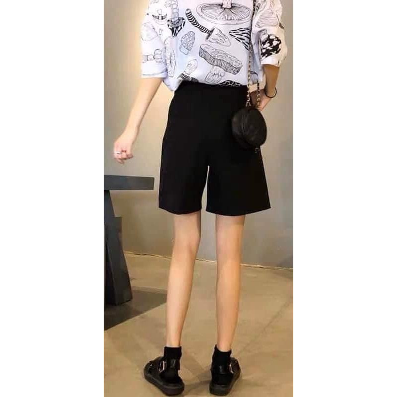 Quần Short Đùi Nữ Chất Đũi Ống Rộng Dáng Lửng Khóa Thật Mềm Mịn Mặc Siêu Mát