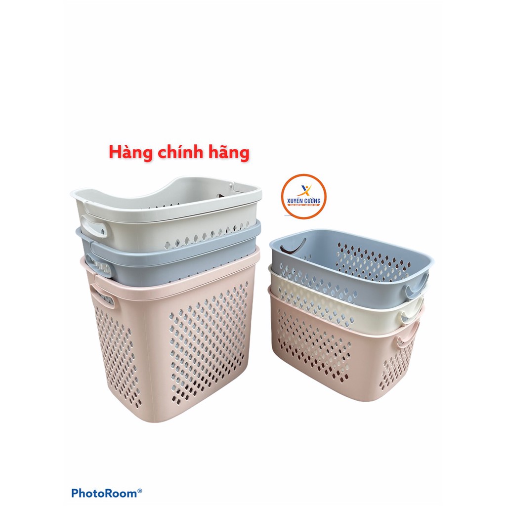 Rổ đựng quần áo có tay sách,quai cầm,sọt nhựa việt nhật,siêu xinh,dày dặn,tiện lợi