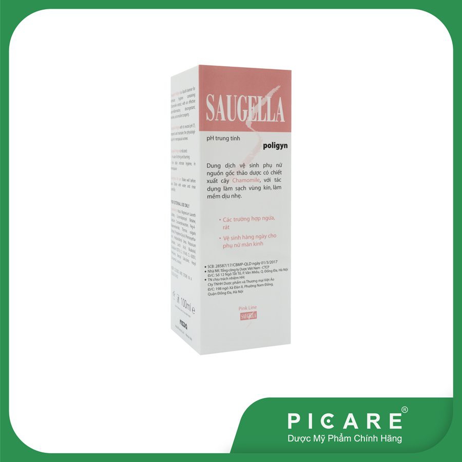 Saugella Poligyn dung dịch vệ sinh phụ nữ pH trung tính 100ml