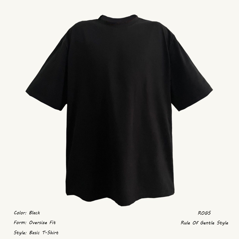 Áo Thun Trơn Tay Lỡ Cổ Tròn Unisex, Màu Đen, Oversize, Vải 100% cotton, Thoáng Mát.