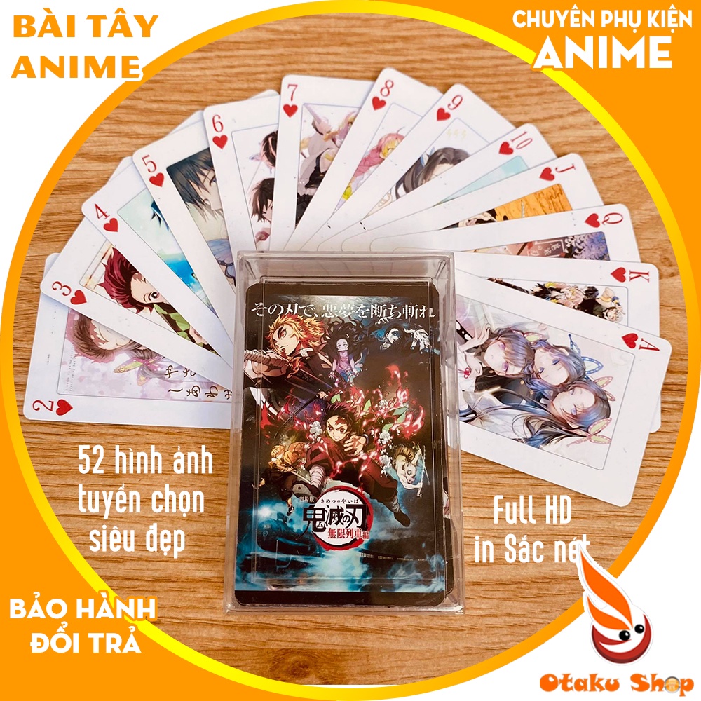 Bài tây Anime Kimetsu No Yaiba - Demon Slayer dùng chơi bài Poker, tú lơ khơ boardgame chuyên dành cho Otaku