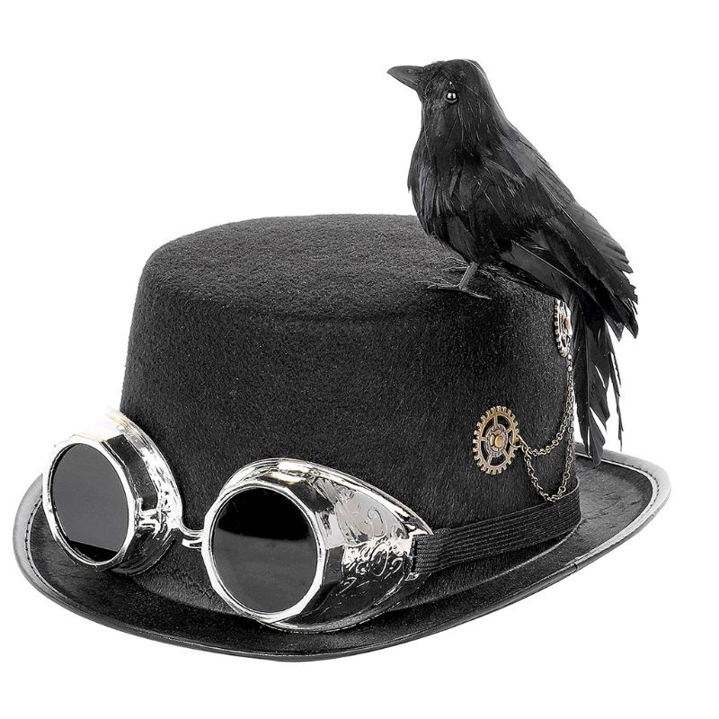 Xiangbao Mũ Jazz Màu Đen Phong Cách Gothic Steampunk Bằng Kim Loại Nặng Dùng Hóa Trang Lễ Hội Nhạc Lễ Hội Steampunk