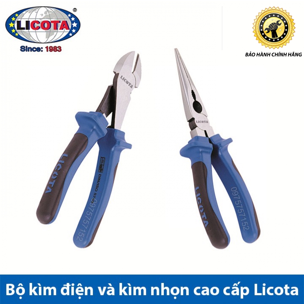 Bộ kìm cắt và kìm nhọn cao cấp LICOTA 8 inch - Made in Taiwan