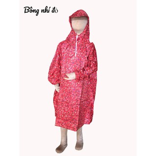 Áo Mưa Bít Em Bé - Bông nhí - đỏ