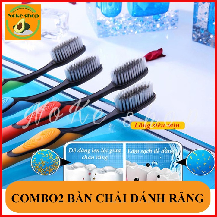 COMBO 2 Bàn chải đánh răng than tre hoạt tính BOSSI Hàn Quốc cao cấp lông mềm an toàn tuyệt đối cho sức khỏe