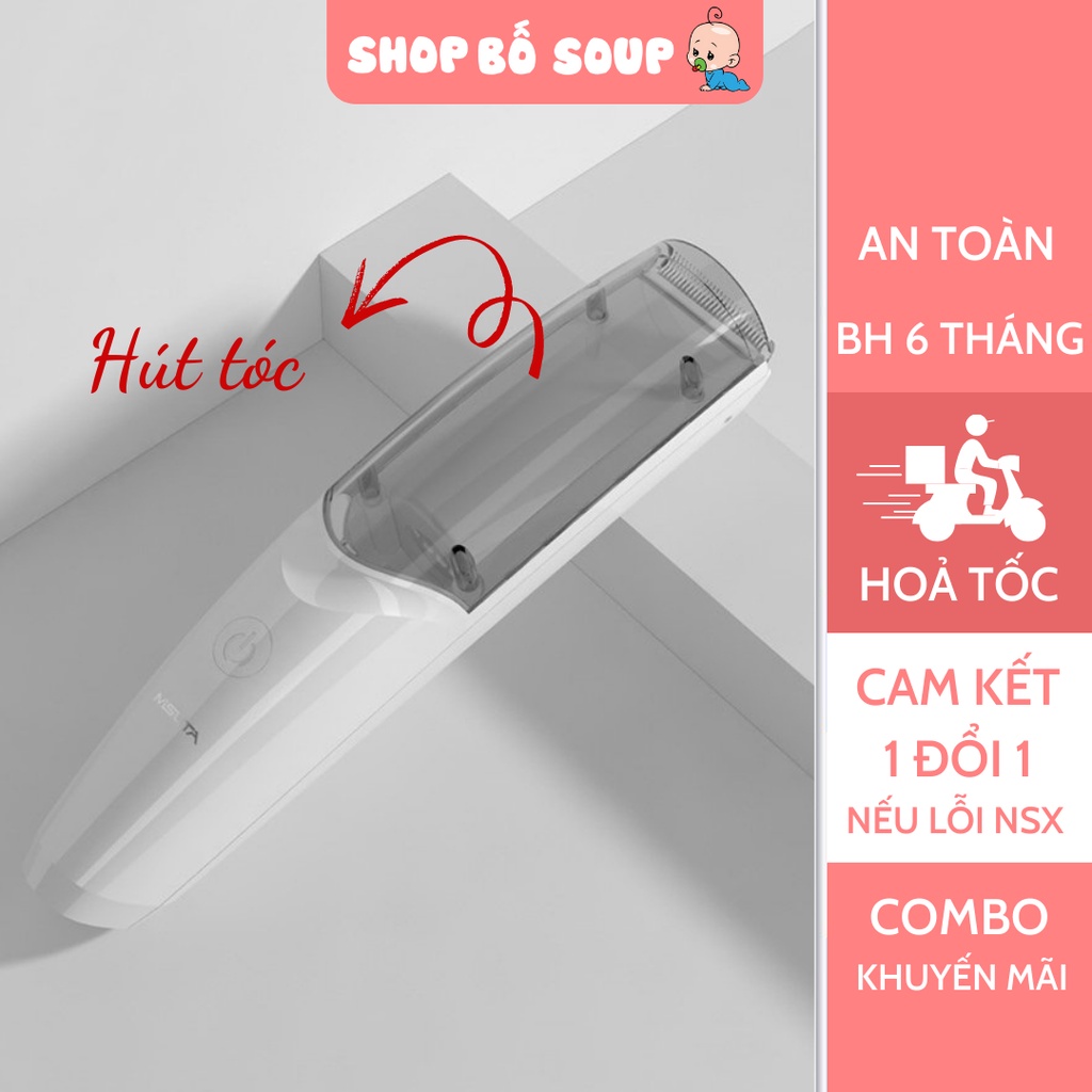 Tông đơ cắt tóc cho bé có chức năng hút tóc Misuta giúp bé không bị ngứa khi dính tóc [Bảo hành 6 tháng]