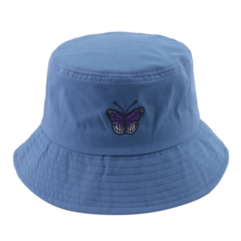 Mũ Bucket Thêu Hình Bướm Phong Cách Hip Hop Hàn Quốc Thời Trang Mùa Hè Cho Nam Và Nữ