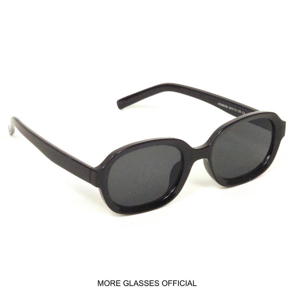 Kính mát hình tròn gọng màu đen tròng màu đen chống UV 400 basic ảnh thật