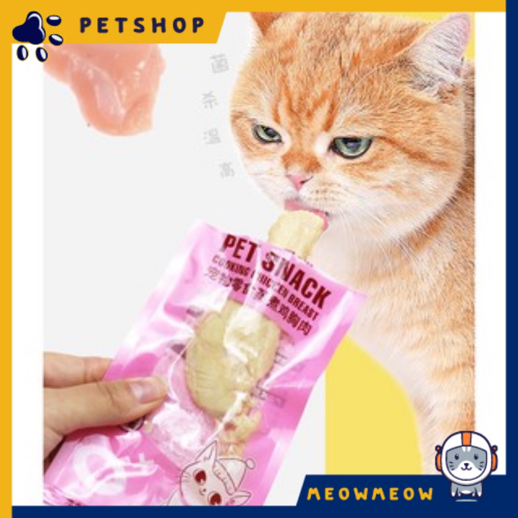 Ức gà hấp ăn liền cho chó mèo Petsnack | Túi 40Gr | Ức gà hấp dinh dưỡng cho thú cưng.