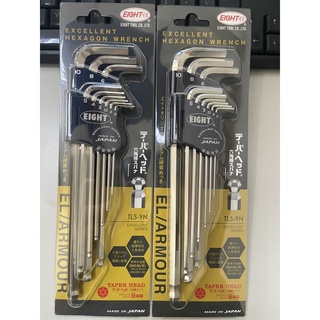Bộ Chìa Lục Giác TLS-9N EIGHT JAPAN, hàng Nhật chính hãng, TLS-9N EIGHT JAPAN HEX KEY WRENCH