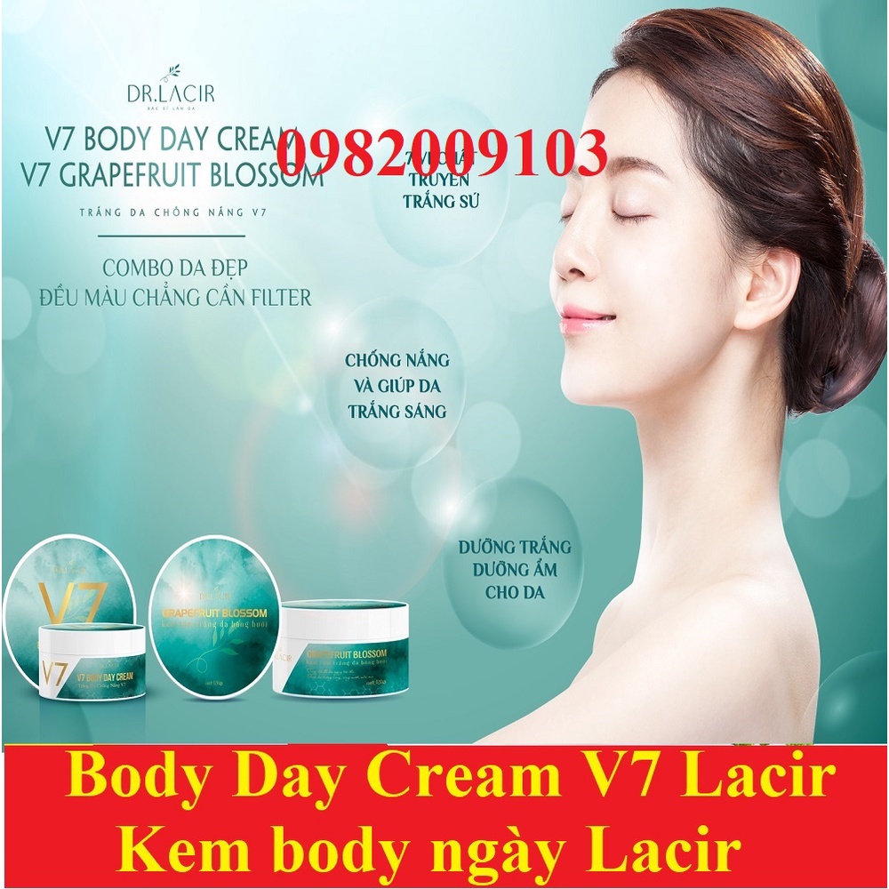 Kem Dưỡng Da Body Ban Ngày V7 DrLacir,V 7 DR LACIR SIÊU VI CHẤT,Cấp ẩm chăm sóc dưỡng trắng da,giúp da mềm mịn