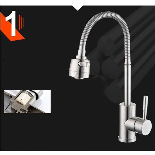 Vòi chén lạnh dẻo inox304, đầu chỉnh nước lớn. BH 1năm