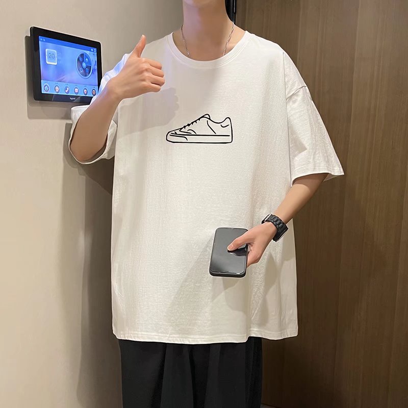 Áo Thun Tay Ngắn Dáng Rộng In Họa Tiết Hoạt Hình Phong Cách Hip Hop Hàn Quốc Thời Trang Cho Nam Size M-8XL
