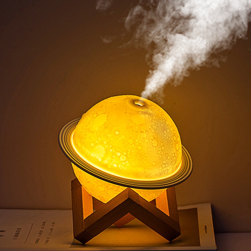 Đen Ngủ Xông Tinh Dầu Hình trụ tròn | Máy Phun Sương Tinh Dầu Mặt Trăng Thanh Lọc  Không Khí ,giảm căng thăng