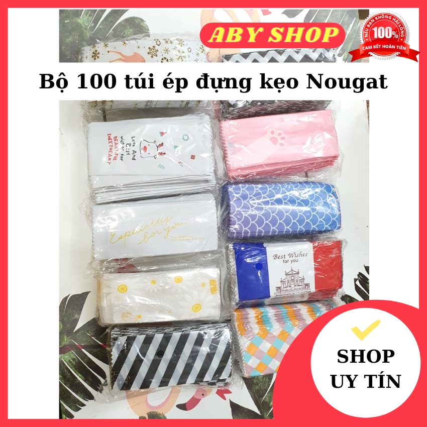 Bộ 100 túi ép đựng kẹo Nougat ⚡ HÀNG CAO CẤP ⚡ túi ép đựng kẹo thiết kết nhỏ gọn đẹp mắt