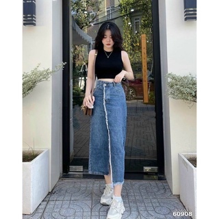 CHÂN VÁY JEANS XẺ TÀ (KÈM VIDEO HÌNH THẬT)