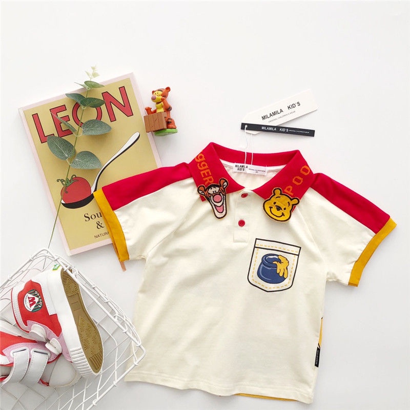 Áo Thun polo Cotton Nguyên Chất Tay Ngắn Thời Trang Mùa Hè 2022 Phong Cách Nhật Hàn Cho Bé