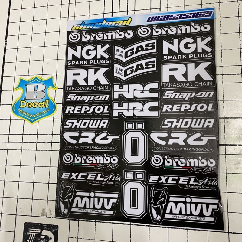 [Mã LIFEAU5SALE giảm 20k đơn 50k] Tem logo sticker trắng đen