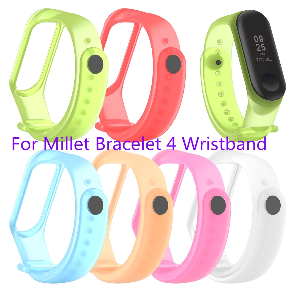 Colorful Transparent Bracelet for Xiaomi Mi Band 4 Sport Watch Silicone Wrist Strap for Replaceable