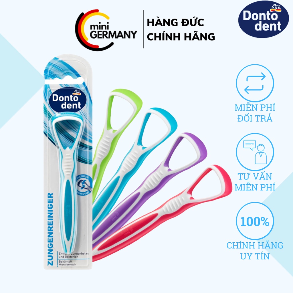 Dontodent Dụng cụ vệ sinh lưỡi - Cây cạo lưỡi nhựa cao cấp nhập khẩu Đức