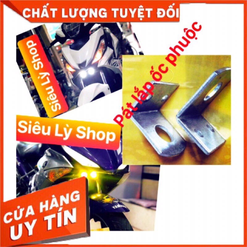 Pát đèn Trợ sáng Mini 2 màu lắp ốc phuộc