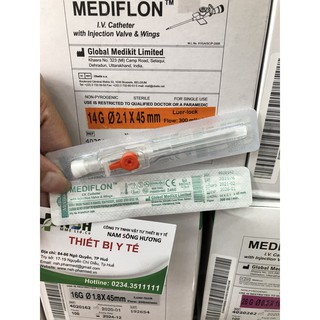 ❤HỘP 100 CÂY KIM LUỒN XỎ KHUYÊN TAI 14G KIM LUỒN TĨNH MẠCH 14G KIM CATHETER TIÊM TRUYỀN TĨNH MẠCH MEDIKIT MEDIFLON 14G