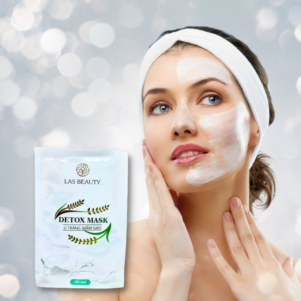 Ủ trắng da mặt, mặt nạ, ủ trắng da, ủ trắng mầm gạo, Làm Trắng, Thải Độc Tố, Bã Nhờn Trên Da - Gói 30 ml - Las Beauty | BigBuy360 - bigbuy360.vn