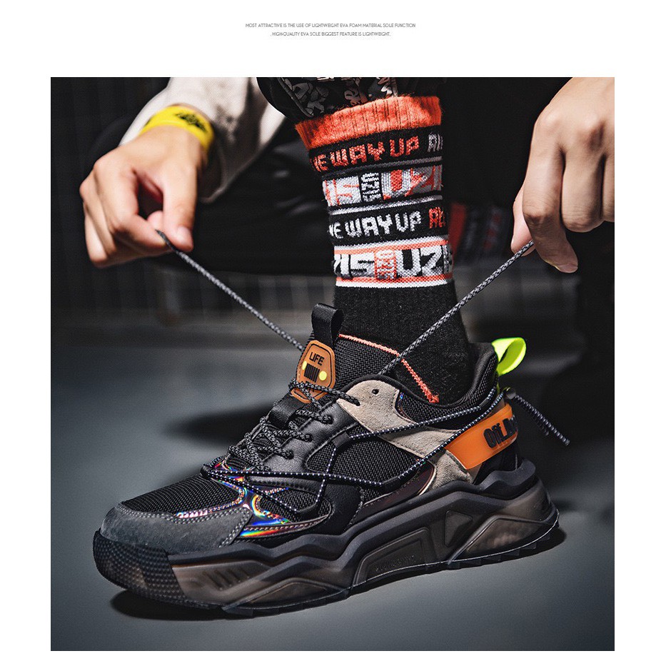 Giày thể thao nam LIFE RUNNING Giày Sneaker phản quang đế giày công nghệ LiteFoam 2.0 tăng khả năng đàn hồi