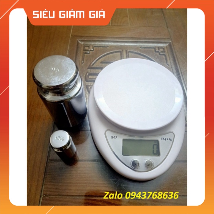 Cân Điện Tử Thực Phẩm Nhà Bếp Mini Electronic Kitchen Scale 5Kg /1G Kèm Pin AAA ( CÂN MỎ TRÒN)