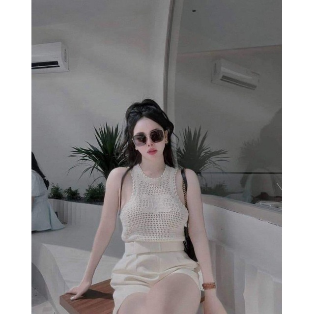 Áo len lưới sát nách hàng QC