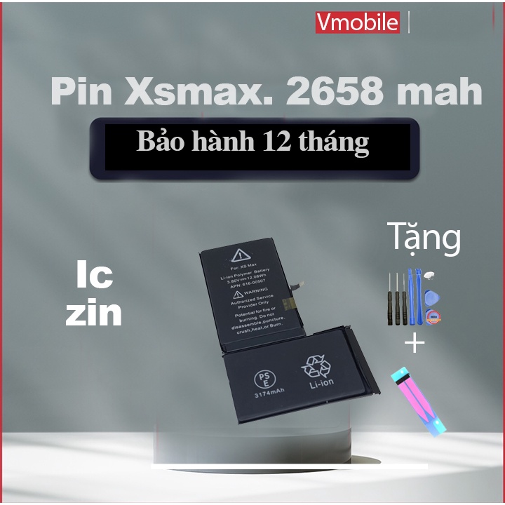 Pin thay thế cho ĐT Xs max tặng kèm bộ sửa