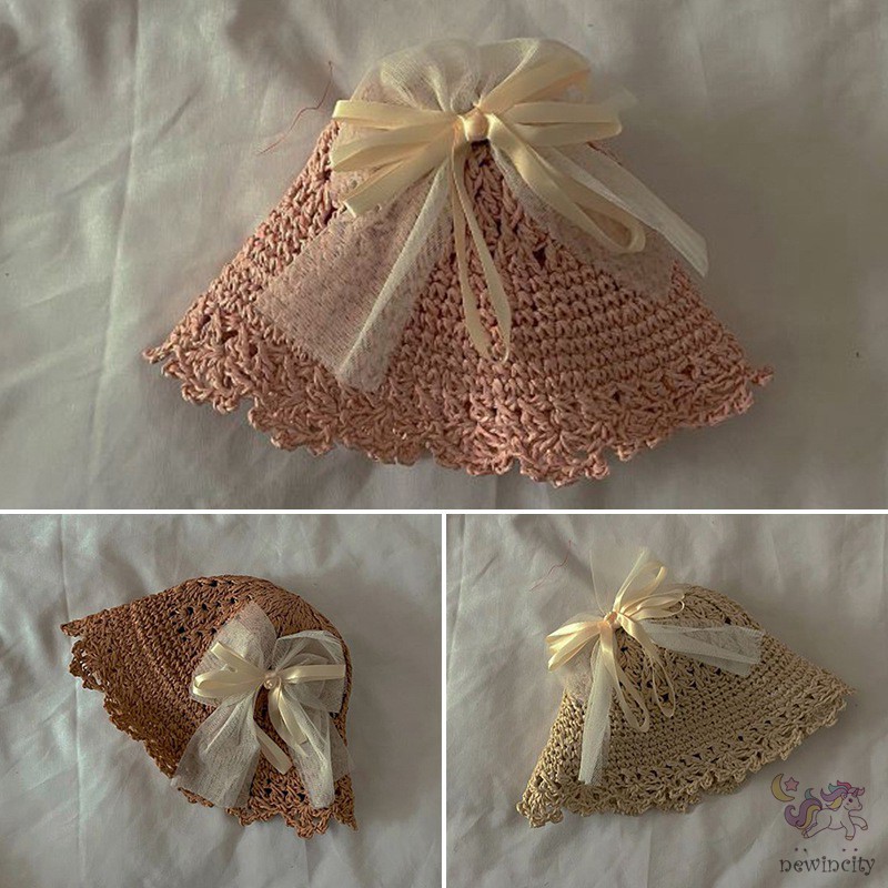 Mũ Rộng Vành Chống Nắng Thắt Nơ Xinh Xắn Cho Bé Gái