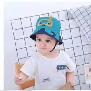 Mũ vành rộng bé trai màu xanh đậm