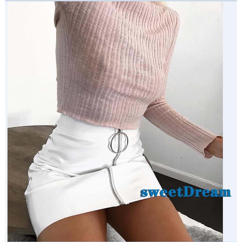 Chân Váy Trắng Lưng Cao Phối Khoá Kéo Thiết Kế Thanh Lịch | BigBuy360 - bigbuy360.vn