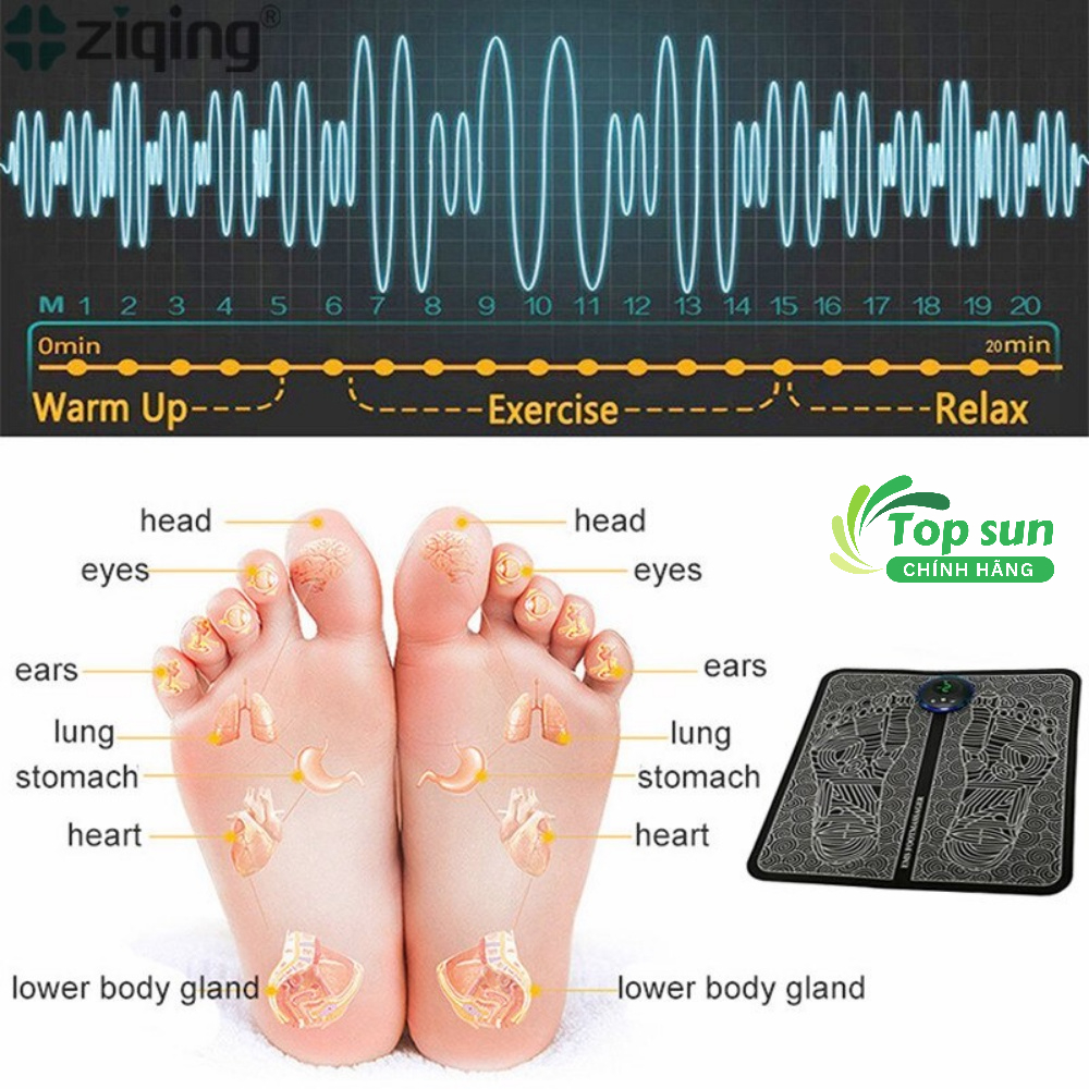 Máy Massage Chân EMS Giúp Lưu Thông Khí Huyết, Thảm massage chân trị liệu đau mỏi bằng xung điện bảo hành 1 đổi 1