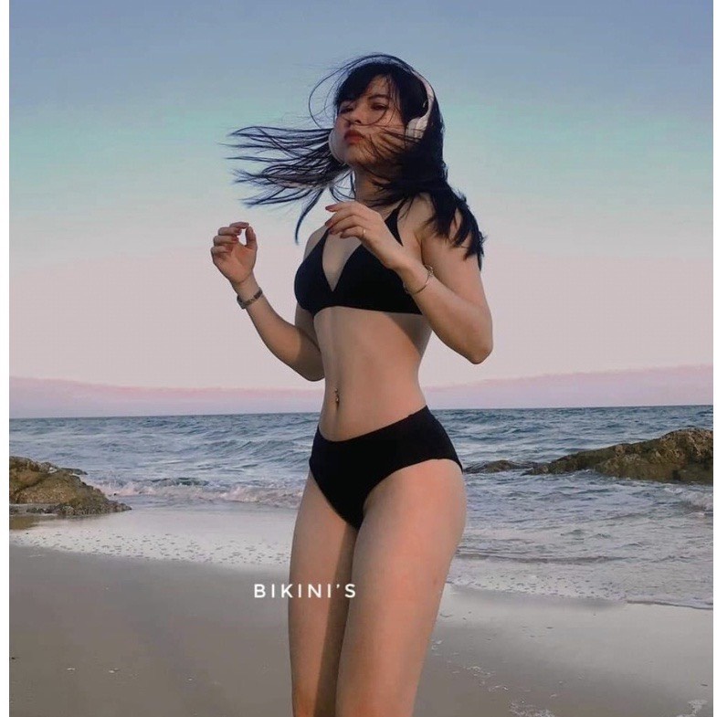 Bikini 2 Mảnh Tam Giác Dạ Quang Nhiều Màu, Đồ Bơi Nữ Đi Biển Trơn Đơn Giản  - OS049