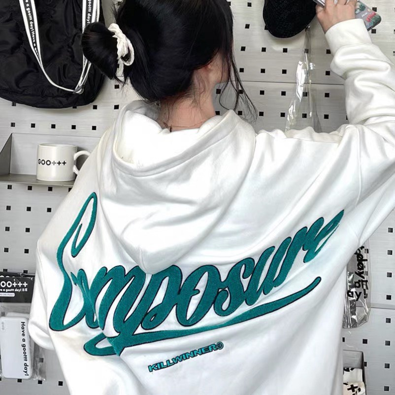 Áo hoddie compo RUBY HOUSE86 chất nỉ bông dầy, màu trắng trẻ trung, from to unisex