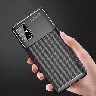 Ốp lưng điện thoại bằng Silicone Carbon Fiber dành cho Samsung A51 A71