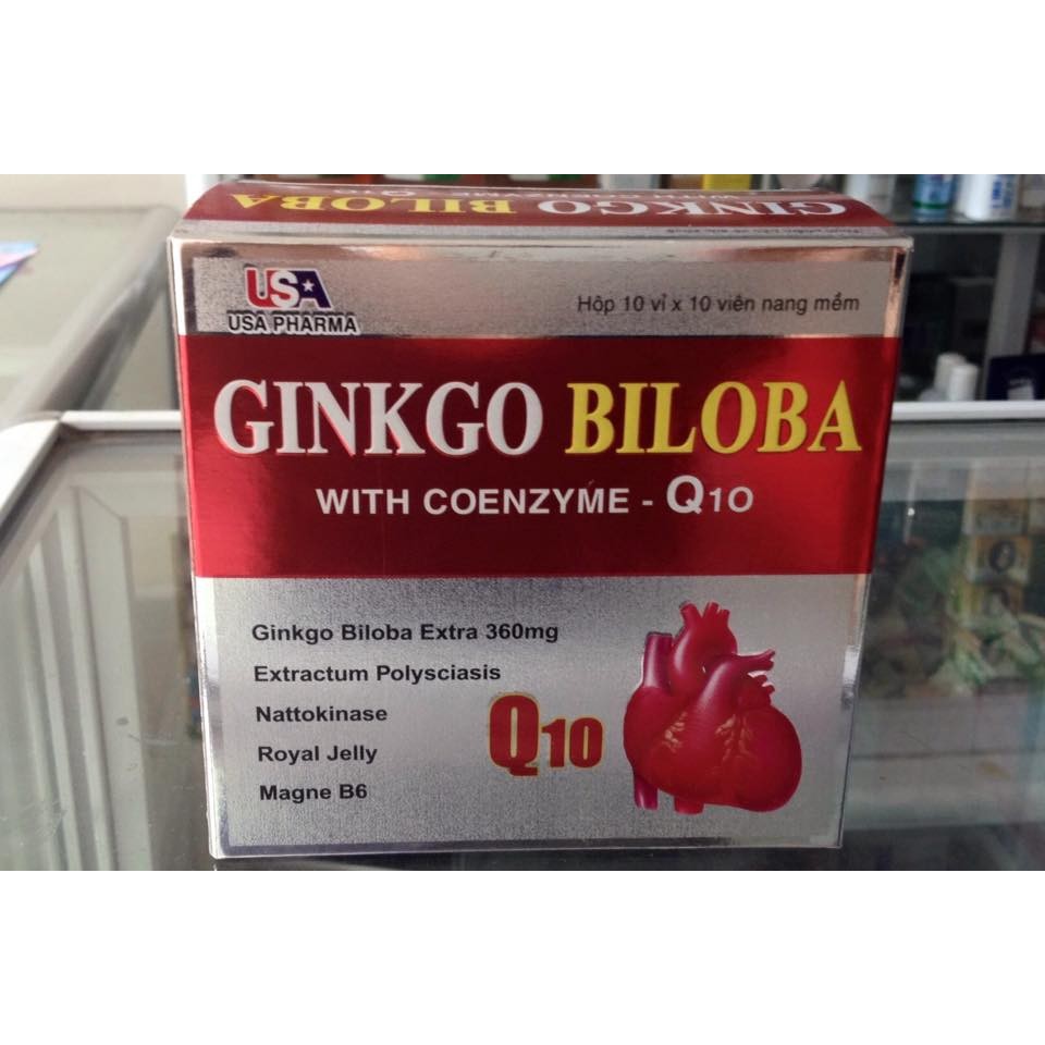 HOẠT HUYẾT DƯỠNG NÃO GINKGO BILOBA WITH COENZYME Q10 - GINKGO BILOBA Q10 - BỔ SUNG DƯỠNG CHẤT CHO NÃO - HỘP 100 VIÊN