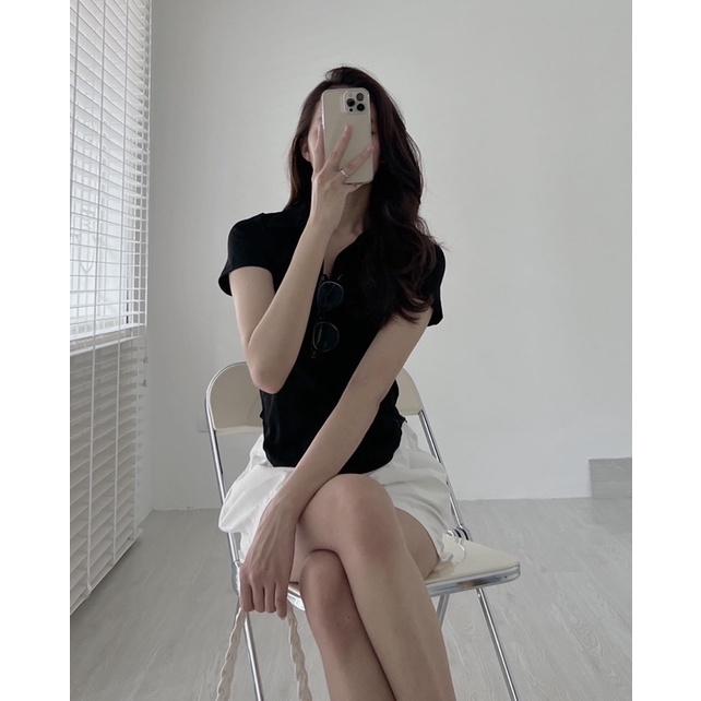 Áo cổ polo chất thun cotton ngắn tay vạt bầu