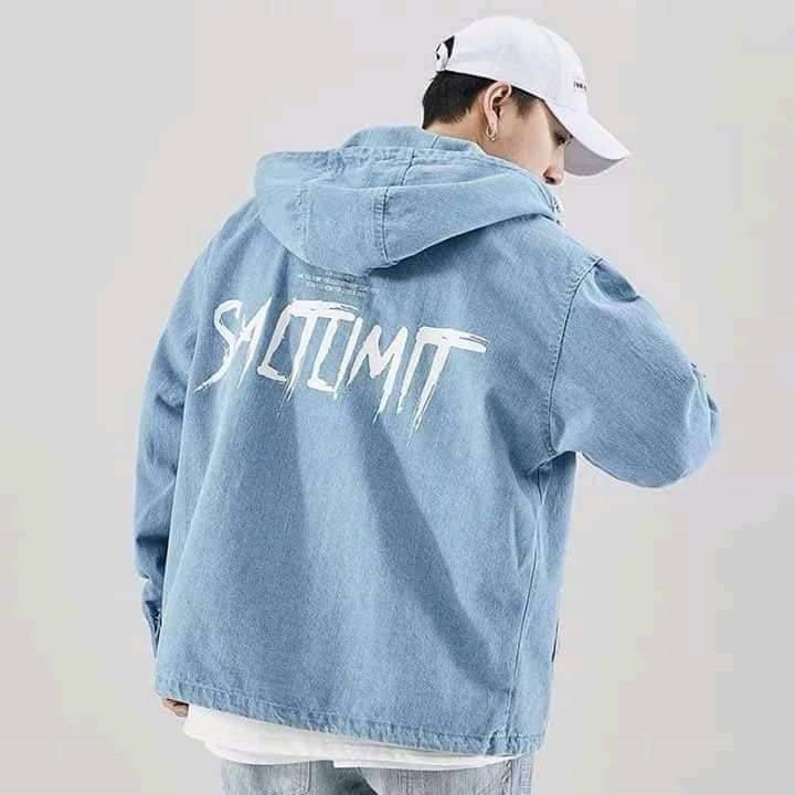 Áo khoác jean unisex nam nữ dây kéo in chữ SAIGONJEAN AKN001 - Áo khoác bò nam nữ ulzzang | BigBuy360 - bigbuy360.vn