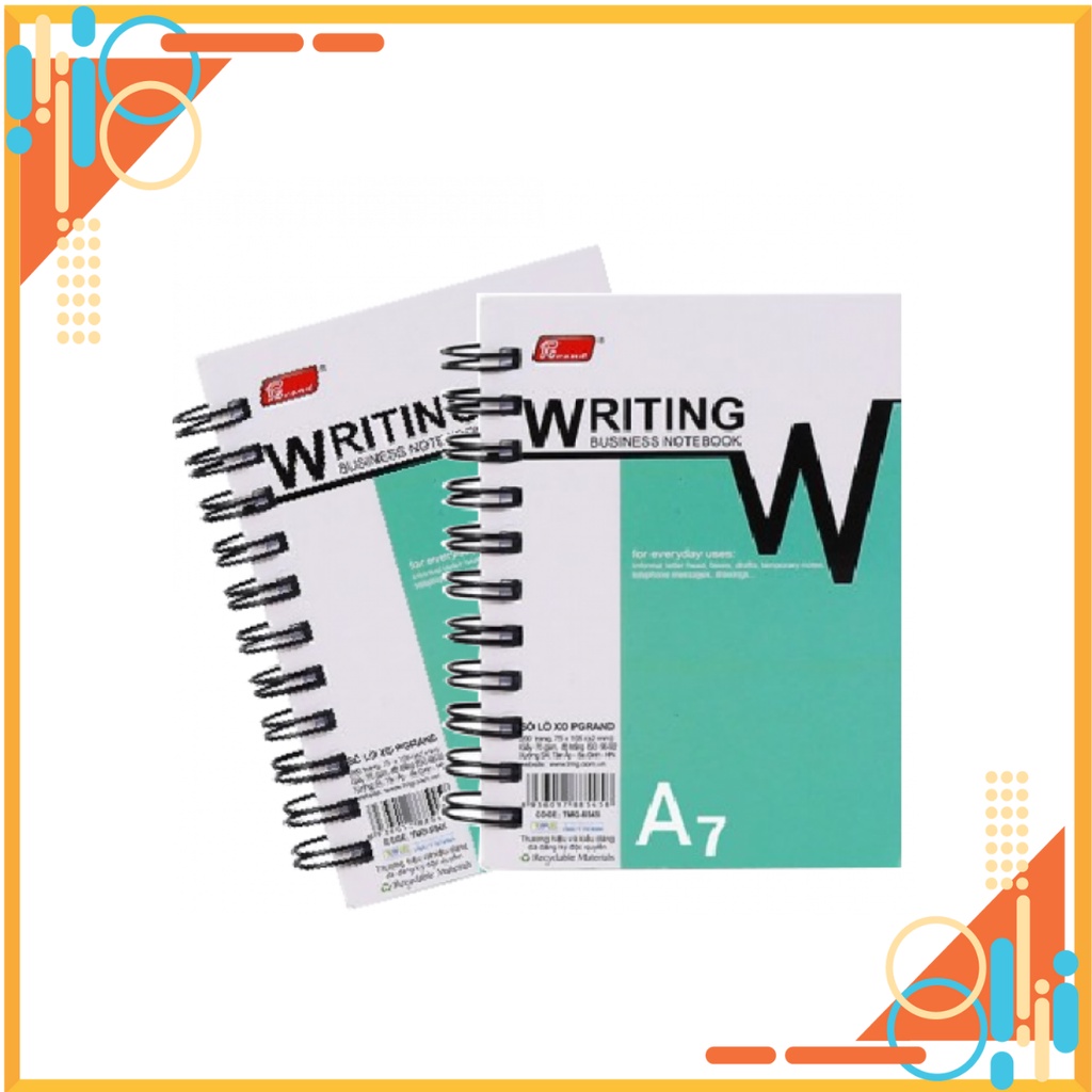 Sổ lò xo Writing A4,A5,A6,A7 (Sổ bìa giấy Grand Writing)