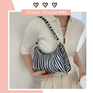 Túi xách nữ cắp nách dày dặn vân đen trắng siêu cấp chắc chắn ulzzang MINAGRAM ZBK6383