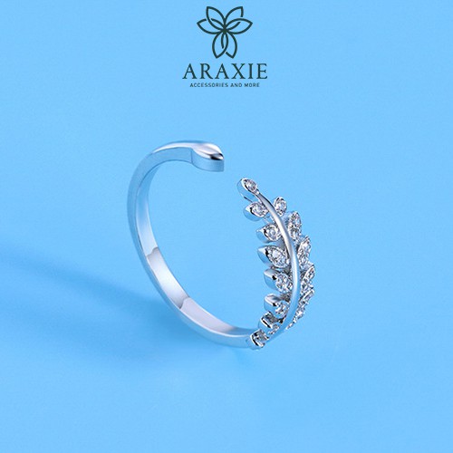Nhẫn bạc 925 hình bông lúa đính đá phong cách Hàn Quốc 𝐀𝐑𝐀𝐗𝐈𝐄 - ANB-A2132-30-002