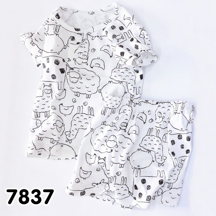 BỘ NGẮN TAY CỔ TRỤ NHIỀU HỌA TIẾT CHO BÉ TỪ 9KG- 22KG