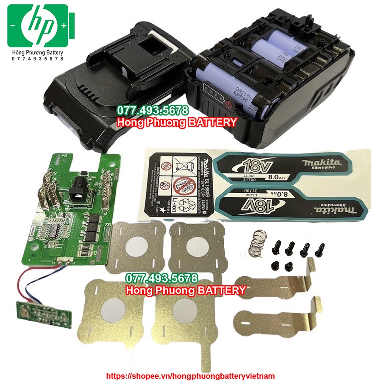 Vỏ mạch Adaptor Makita 21700 18V 8A 5S2P