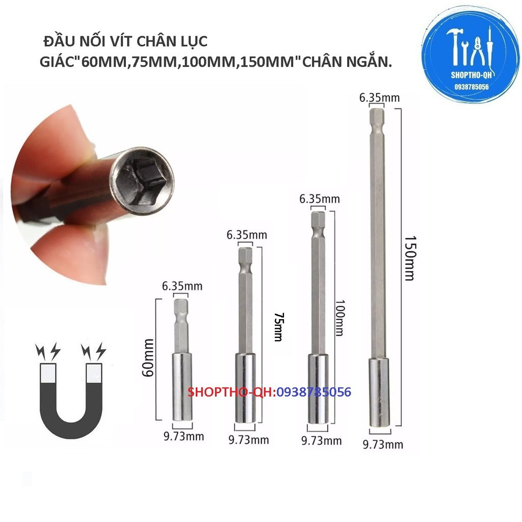 ĐẦU NỐI VÍT CHÂN LỤC GIÁC DÀI 60MM,75MM,100MM,150MM,200MM