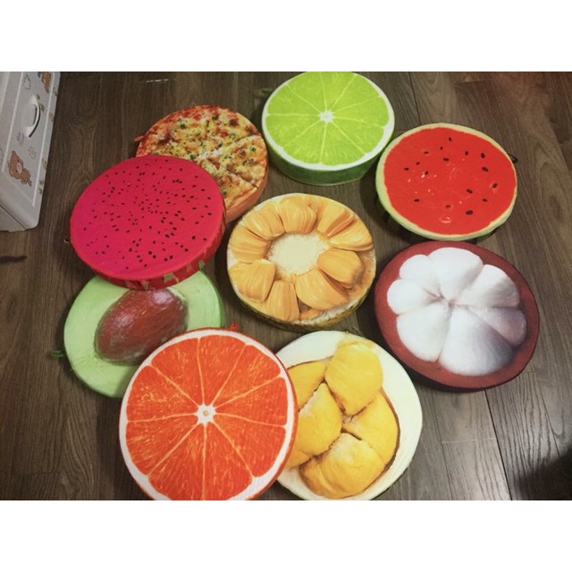 gối hoa quả 3D