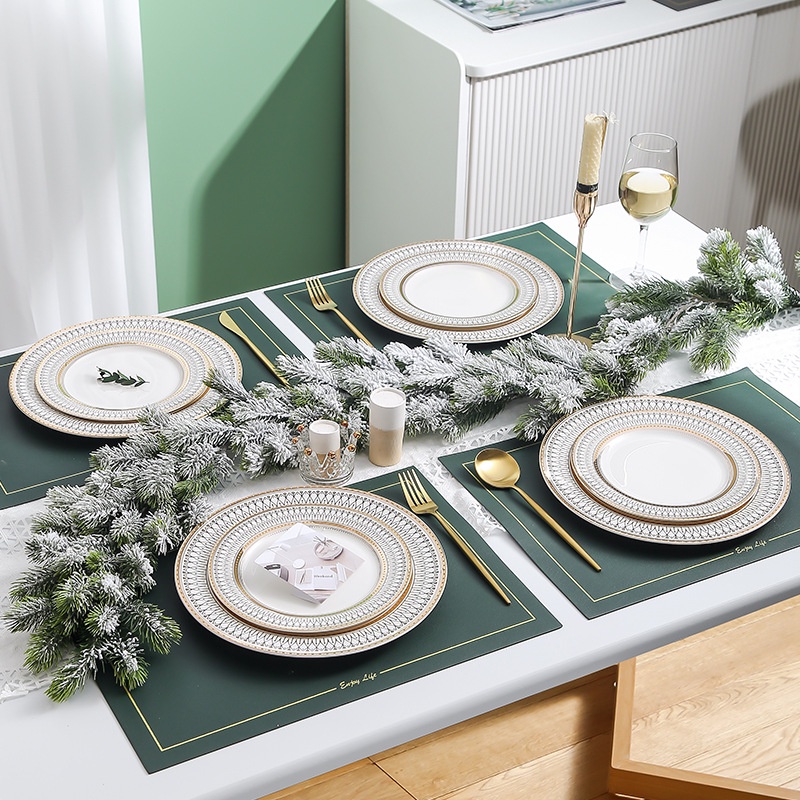 Đĩa Đồ Âu Đĩa Bít Tết Hoa Văn Phong Cách Bắc Âu Sang Trọng