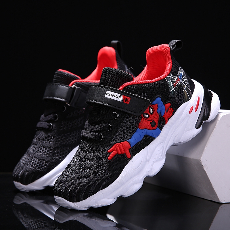 Giày Thể Thao Siêu Nhẹ Thoáng Khí Hình Người Nhện Hàng Mới 2020 Cho Bé Trai